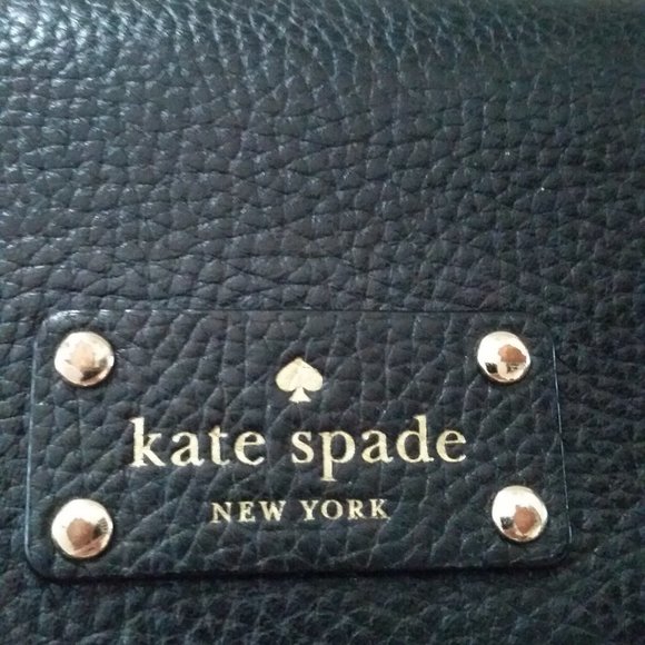 Kate Spade New York black leather tri-fold wallet - Picture 2 of 8